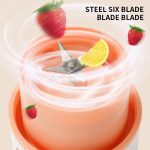 6 Blades Multifunction USB Fruit Mixers Juicers Portable Electric Juicer Blender Fruit Juicer Cup Food Milkshake Juice Maker - Image 3